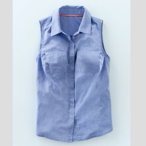 Boden Chambray Sleeveless Button Up